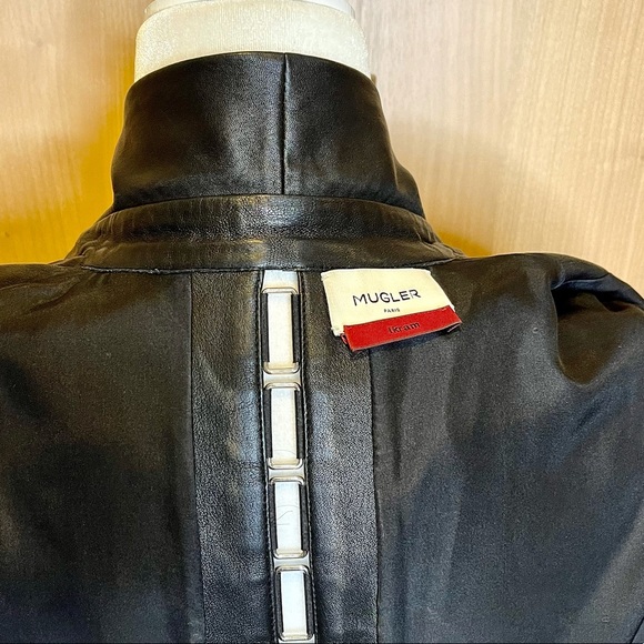 Thierry Mugler 🚩Host Pick🚩 slim edgy leather blazer - Picture 9 of 14